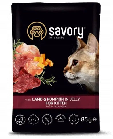 SAVORY KITTEN Kitten Food in Jelly Lamb & Pumpkin 85g