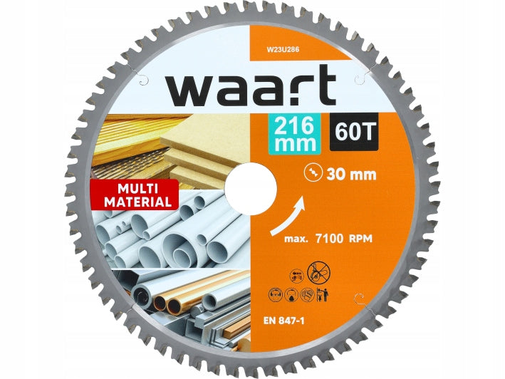 SAW BLADE 216x30x60 T MULTIMATERIAL ALUMINIUM,STEEL,WOOD,PVC