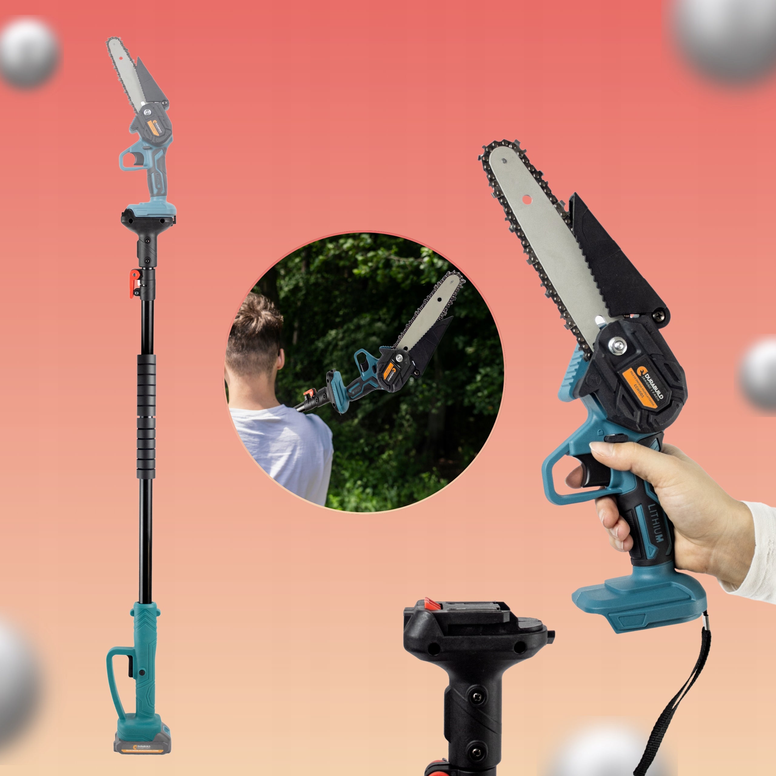 SAW BOOM TELESCOPIC EXTENSION SHEARS PRUNING SHEARS LENGTH ADJUSTMENT Batteries included no