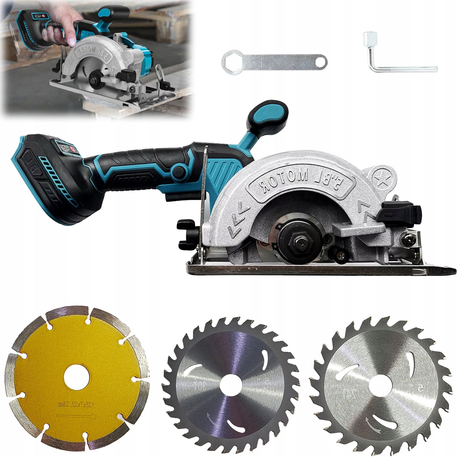 SAW COUNTRY HAND CIRCULAR SAW FOR WOOD CUTTER 125MM+ SET