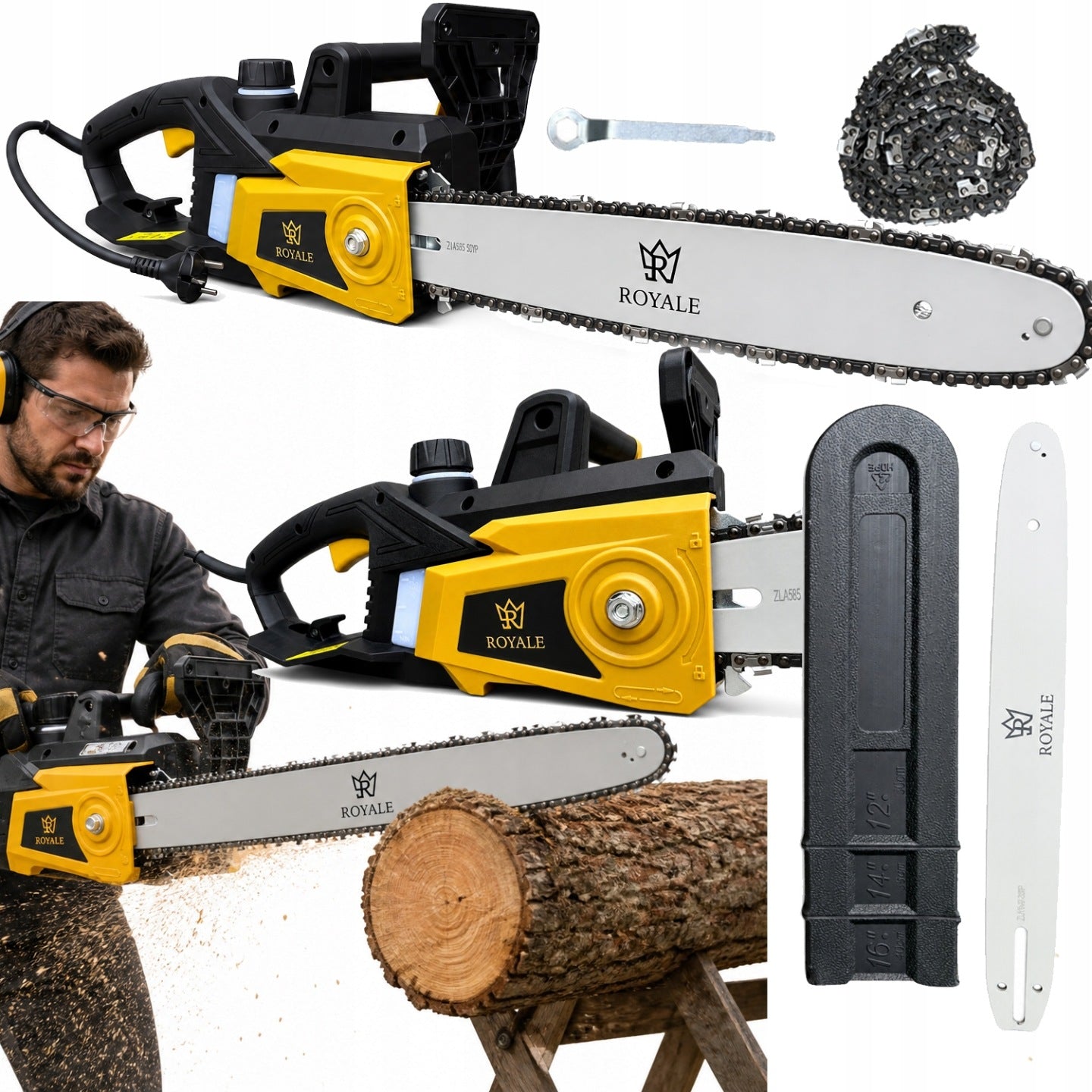 SAW ELECTRIC SAW ROYALE 3000 CHAINSAW FOR WOOD GARDEN METAL