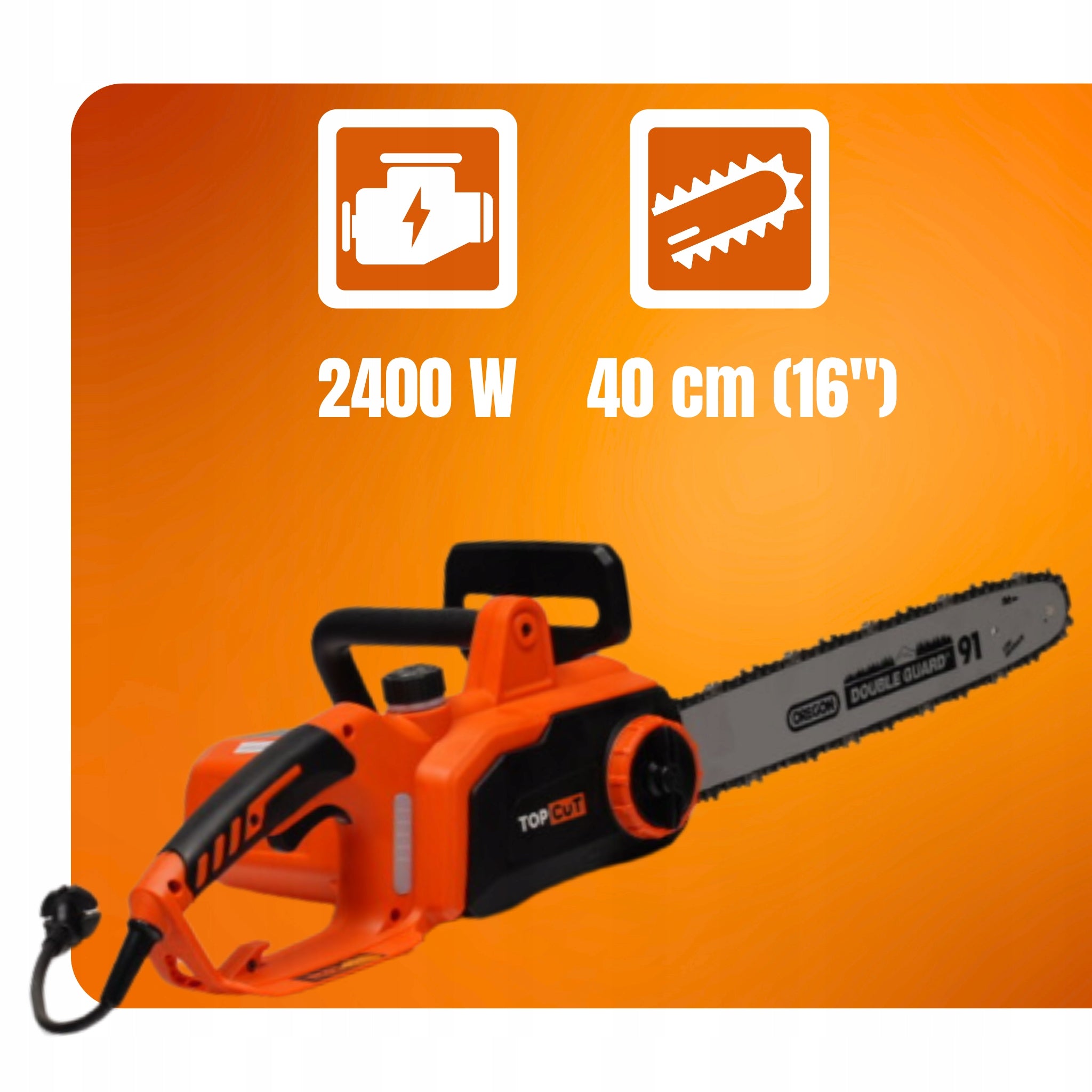 SAW ELECTRIC SAW TOP CUT 240V 2400W 40CM CHAIN GUIDE OREGON Packaging status original