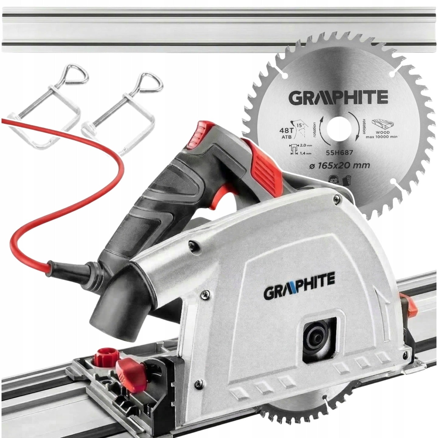 SAW PLUNGER WITH GUIDE RAIL 140CM PLUNGE SAW + DISC GRAPHITE