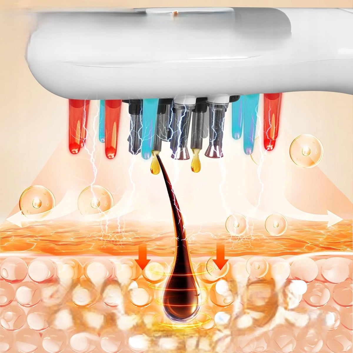 SCALP MASSAGER EMS ELECTRIC BRUSH REGENERATING PHOTOTHERAPY Manufacturer code MASAŻER DO SKÓRY GŁOWY EMS SZCZOTKA