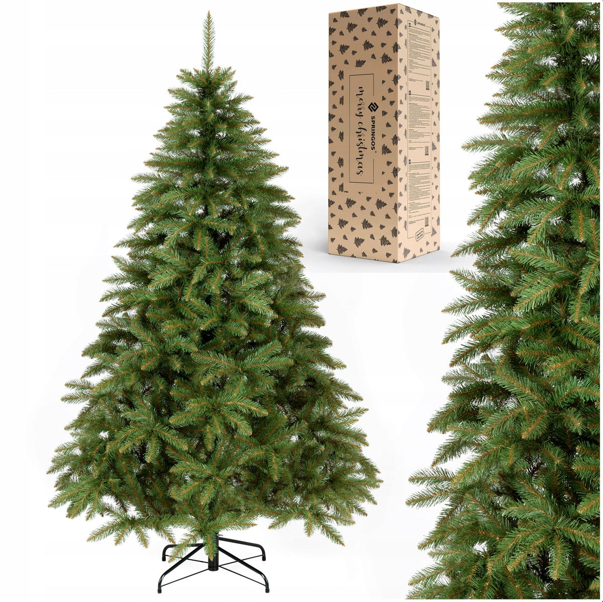 SCANDINAVIAN SPRUCE 180 cm ARTIFICIAL CHRISTMAS TREE thick as a living Caucasian +STAND Packaging status original