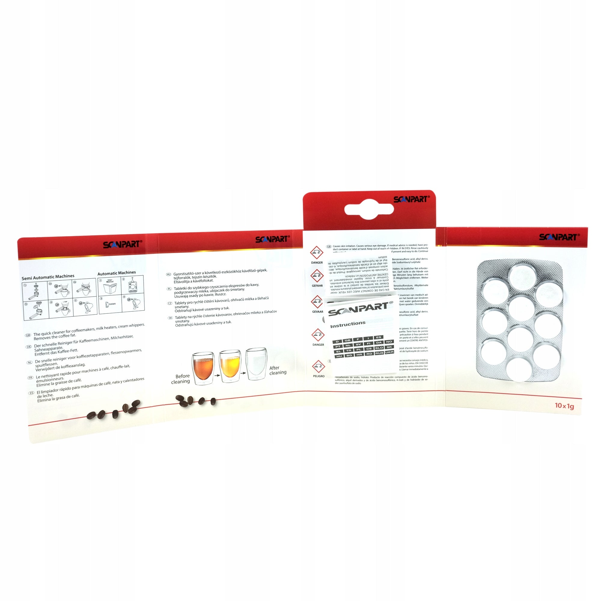 SCANPART Coffee Maker Cleaning Tablets Coffee Cleaning Tabs 10x1g Brand Scanpart