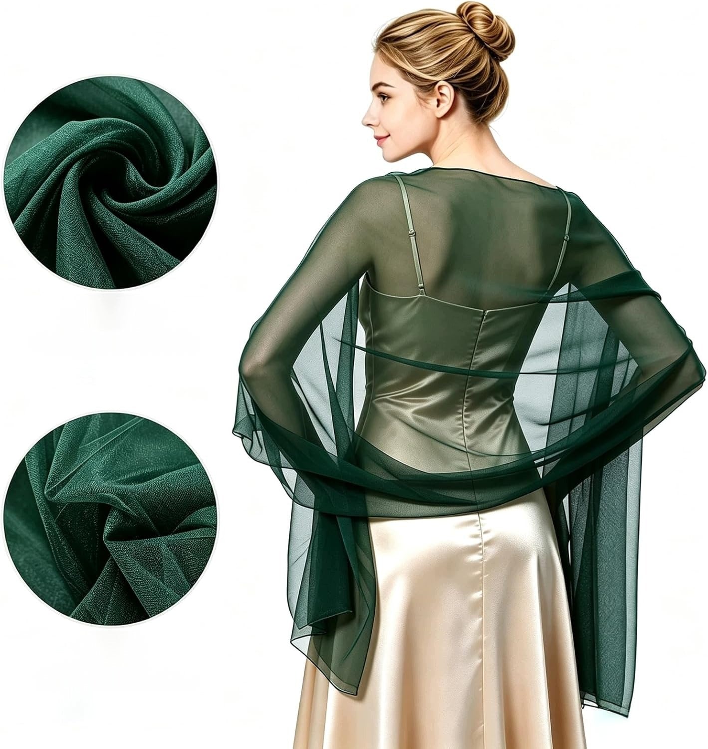 SCARF 200X70CM WOMEN'S CHIFFON LIGHT ELEGANT EVENING SHAWL Product width 200 cm
