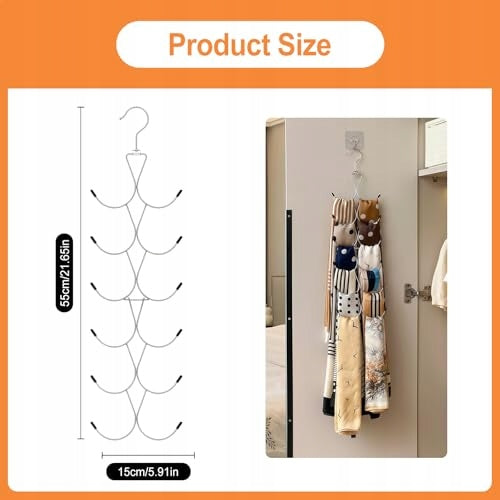 SCARF HANGER TIES METAL SILICONE SWIVEL 12 HOOKS 55CM metal Manufacturer code Bez marki