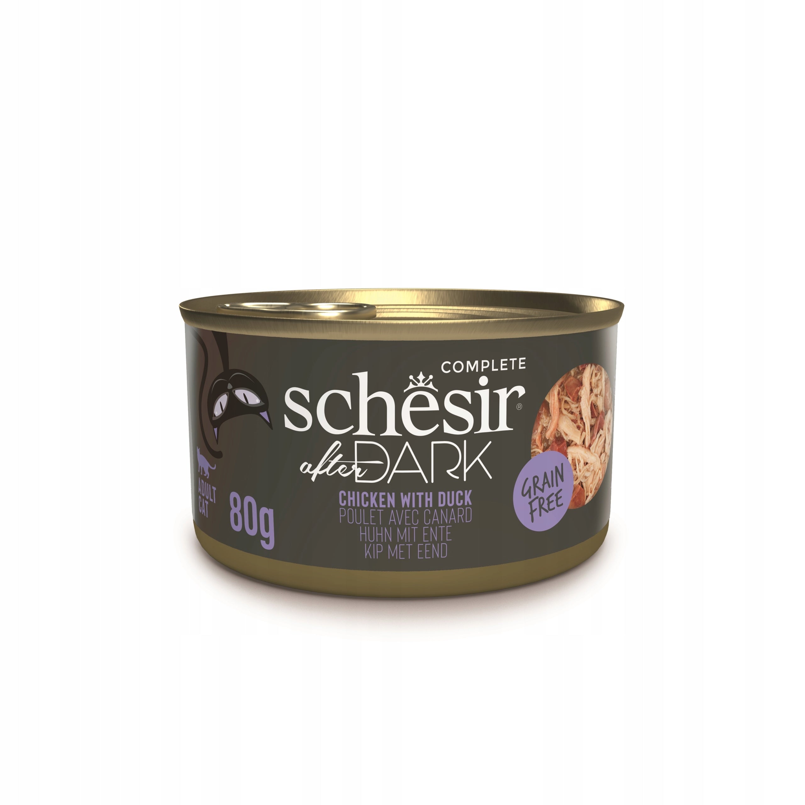 SCHESIR After Dark Wet Cat Food CHICKEN in Duck Broth 80g