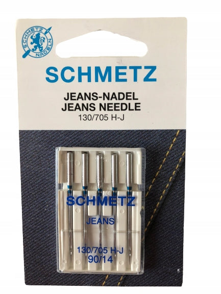 SCHMETZ SEMI-FLAT NEEDLES 130-705H 90/14 JEANS - 5 PCS