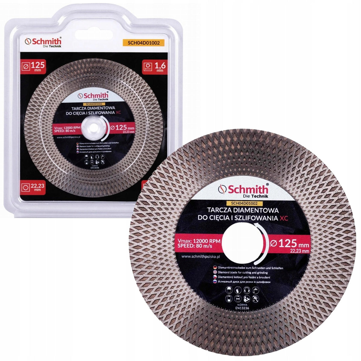 SCHMITH Diamond blade for cutting stoneware grinding 125 mm XC SCH04D01002