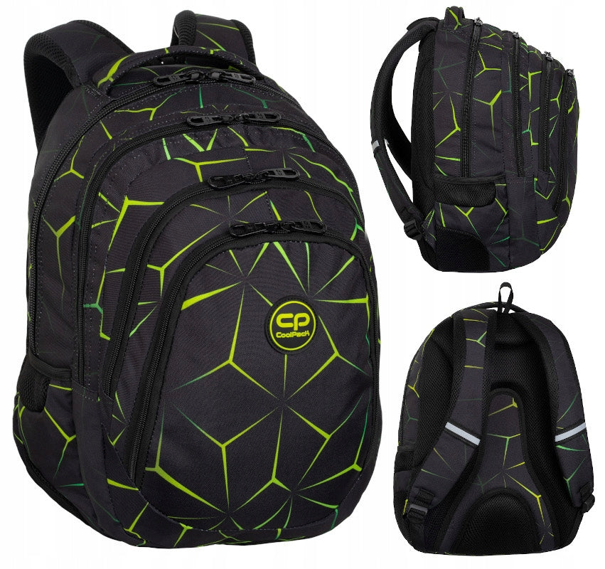 SCHOOL BACKPACK 17" COOLPACK DRAFTER 28L Quake BLACK / LEMON