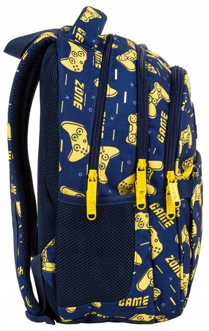 SCHOOL BACKPACK 3CHAMBERS GAMEPAD GAMER 24L For boy BACKUP Brand Back Up