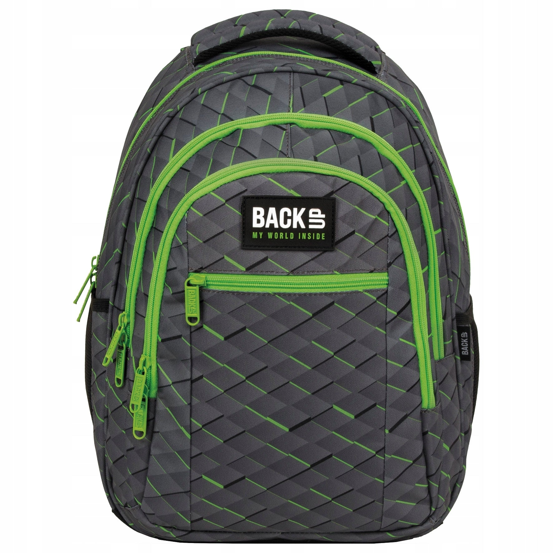 SCHOOL BACKPACK BACKUP 26L MULTI-CHAMBER 3D GREY GREEN O53 Packaging status original