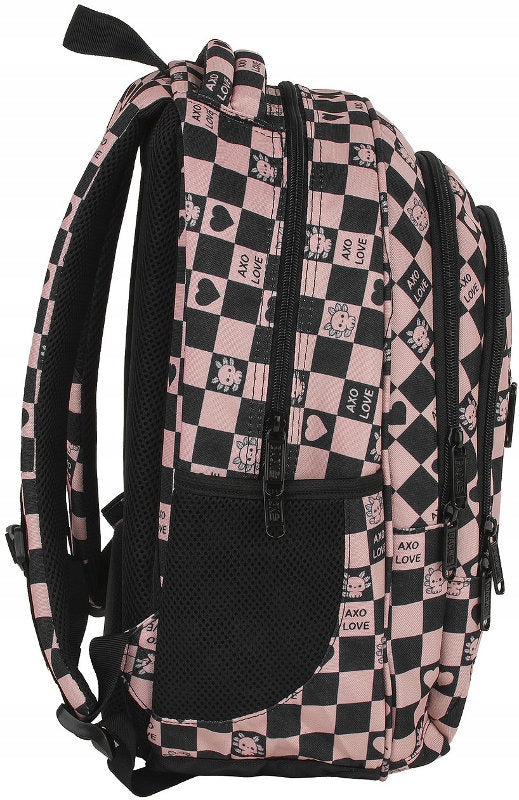 SCHOOL BACKPACK BACKUP 26L MULTI-CHAMBER CHESSBOARD HEARTS AXOLOT O15 Packaging status original