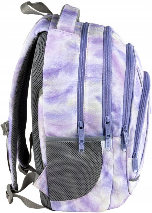 SCHOOL BACKPACK BACKUP 26L MULTI-CHAMBER PASTEL FEATHERS A44 Packaging status original