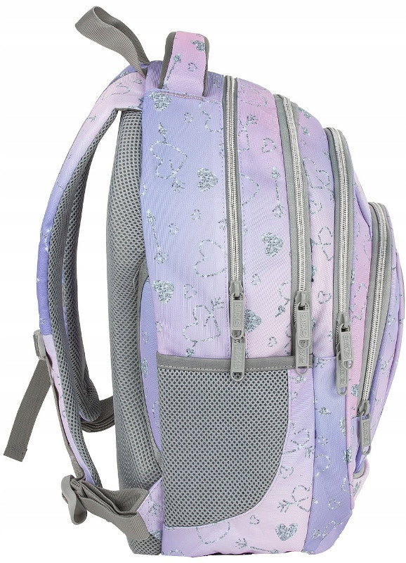 SCHOOL BACKPACK BACKUP 26L MULTI-CHAMBER SILVER HEARTS PASTEL OMBRE A32 Manufacturer code PLB7A32