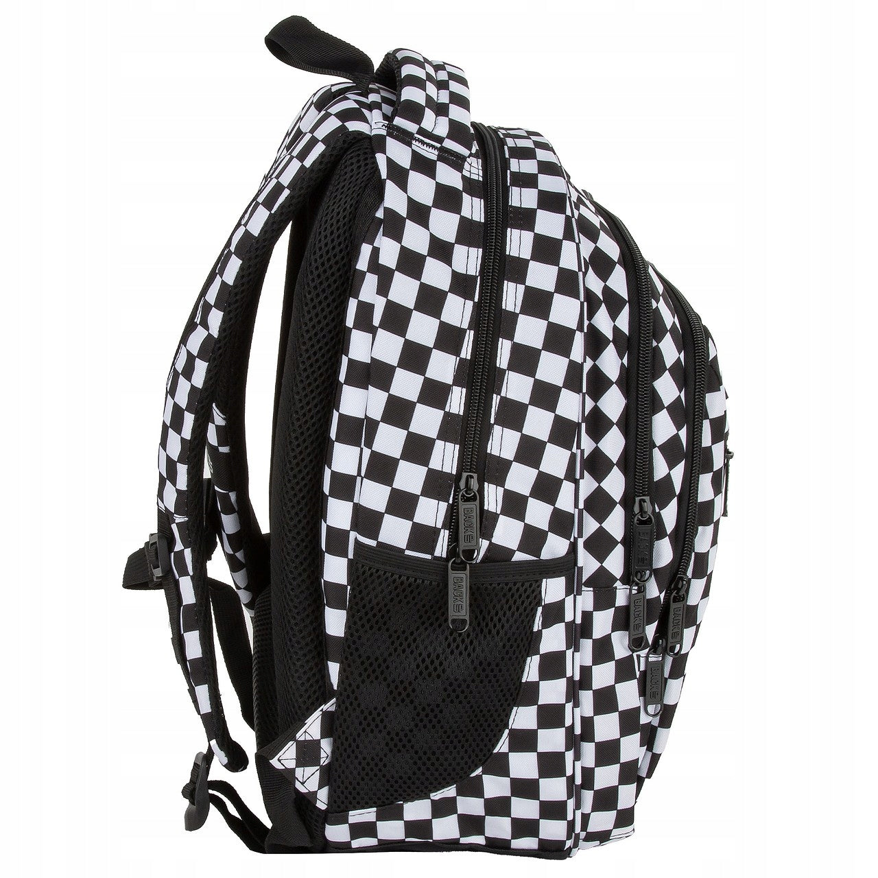 SCHOOL BACKPACK BACKUP 7 MODEL CHESSBOARD 3 COMPARTMENTS BLACK AND WHITE EAN (GTIN) 5906601701627