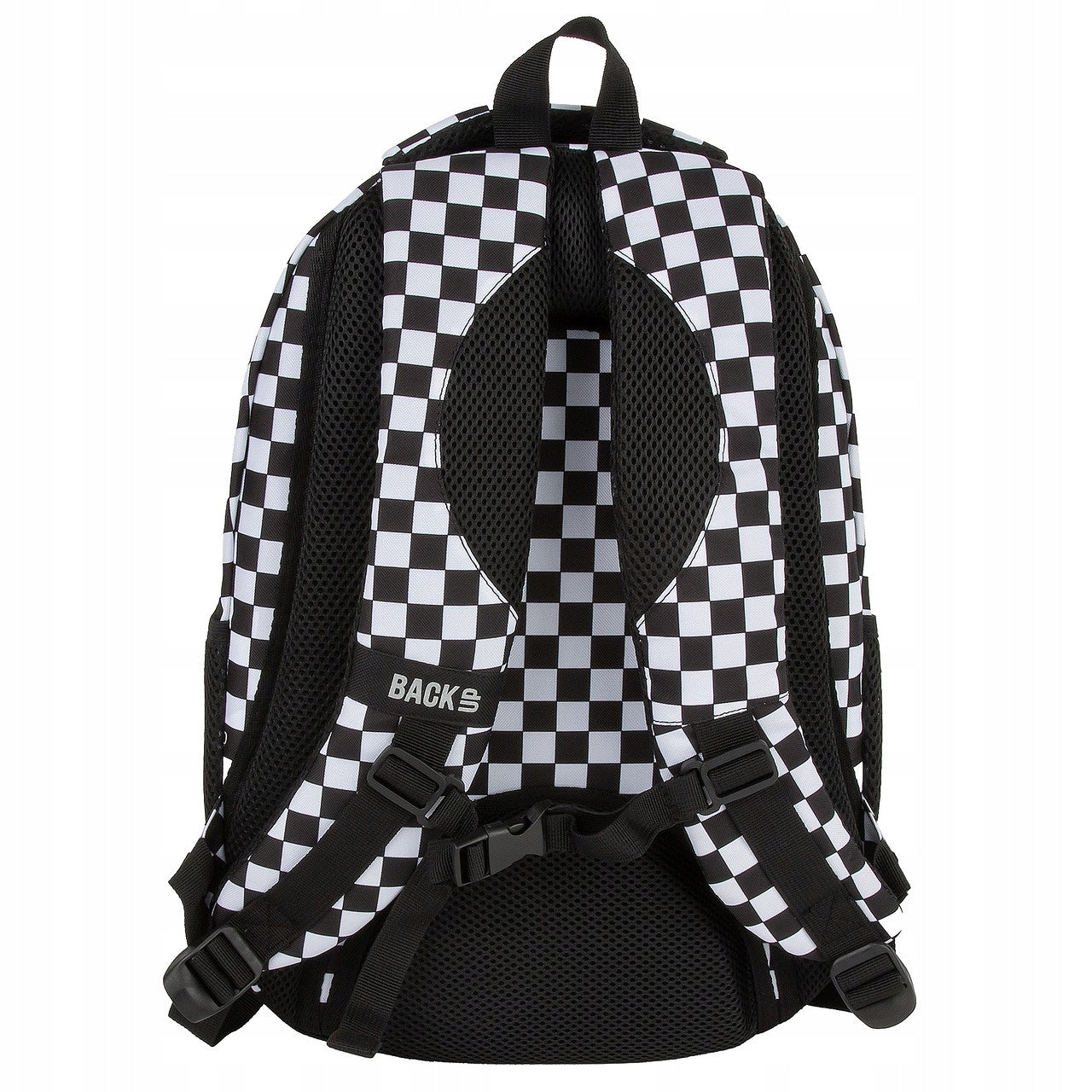 SCHOOL BACKPACK BACKUP 7 MODEL CHESSBOARD 3 COMPARTMENTS BLACK AND WHITE Manufacturer code 5906601701627