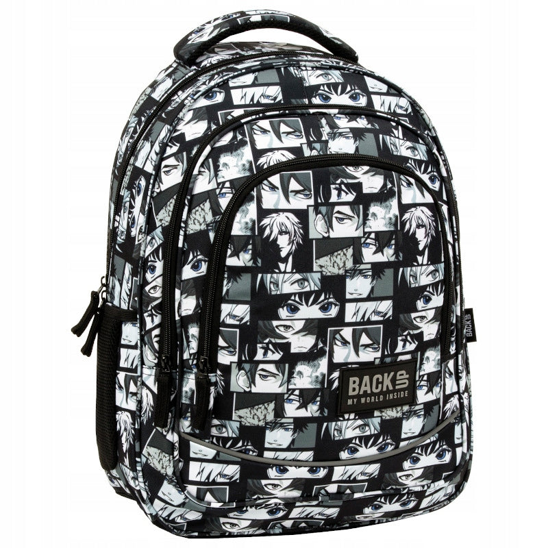 SCHOOL BACKPACK BACKUP MANGA KOMIX X43 BLACK AND WHITE Brand Back Up