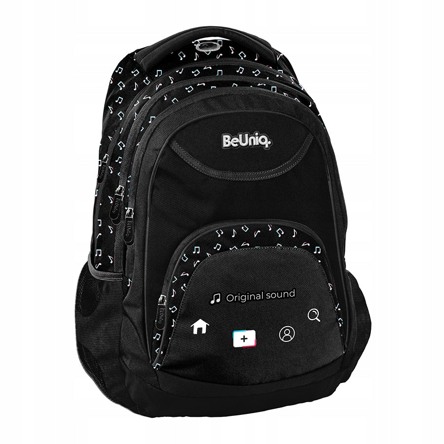 SCHOOL BACKPACK BEUNIQ MUSIC YOUTH TRAVEL BLACK IN UNISEX MUSIC