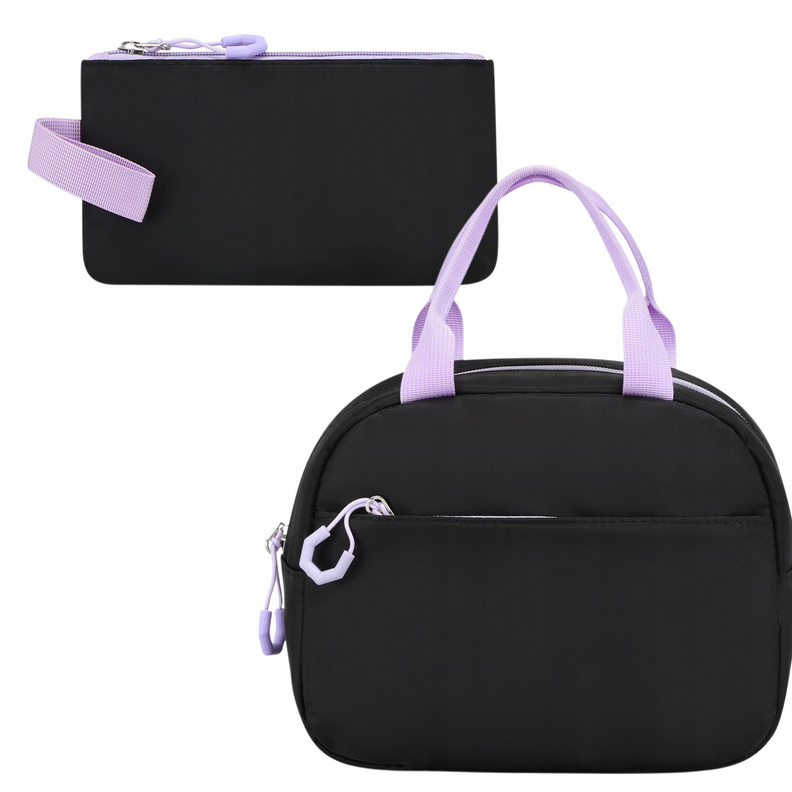 SCHOOL BACKPACK BLACK 7IN1 PENCIL CASE LUNCHBOX USB BERGENS Brand Bergens