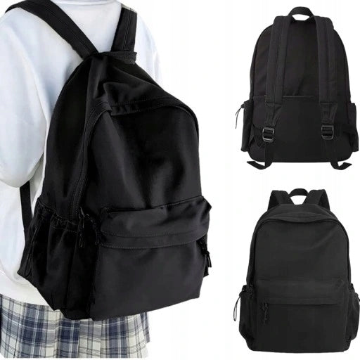 SCHOOL BACKPACK BLACK CLASSIC WATER RESISTANT