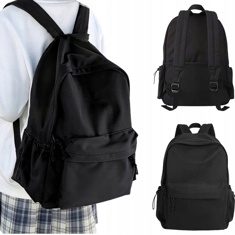 SCHOOL BACKPACK BLACK CLASSIC WATER RESISTANT