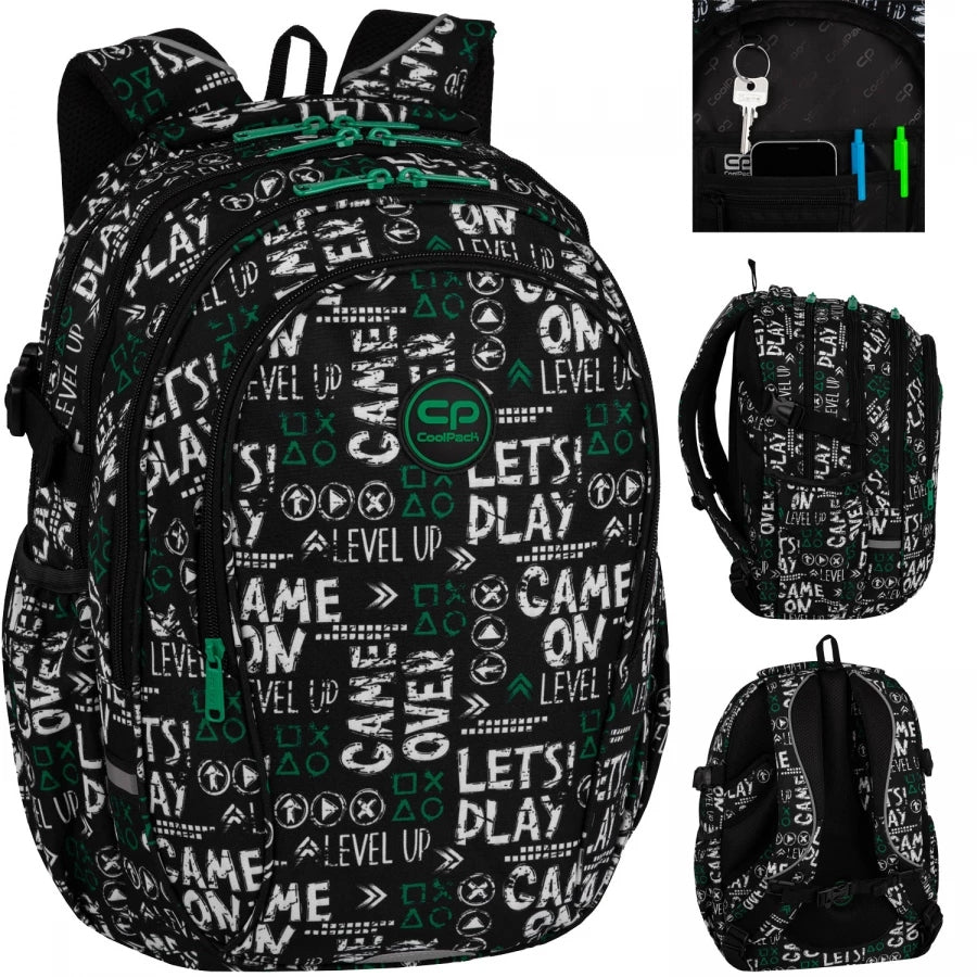 SCHOOL BACKPACK BLACK COOLPACK LARGE FOR BOY COOLPACK