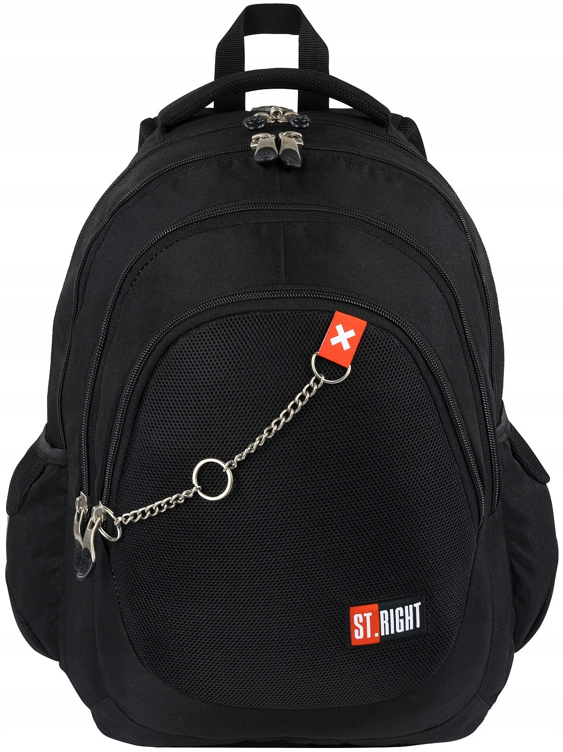 SCHOOL BACKPACK BLACK MULTI-CHAMBER X WHITE SATCHEL ST.RIGHT Manufacturer code 3398