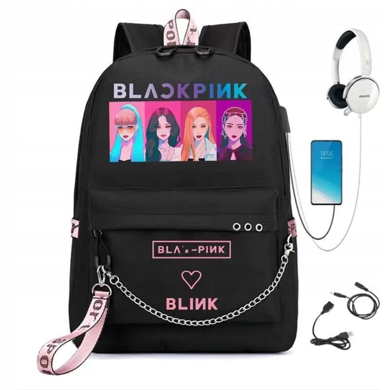 SCHOOL BACKPACK BLACKPINK A4 LARGE DESIGNS high quality Packaging status original