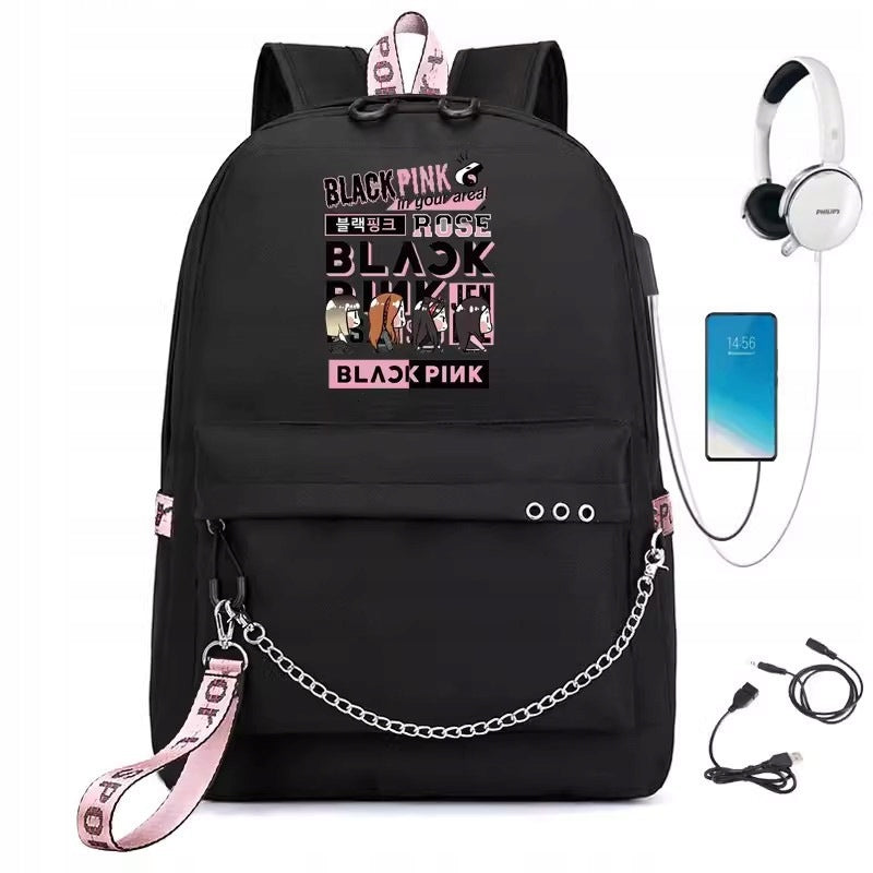 SCHOOL BACKPACK BLACKPINK A4 LARGE DESIGNS high quality