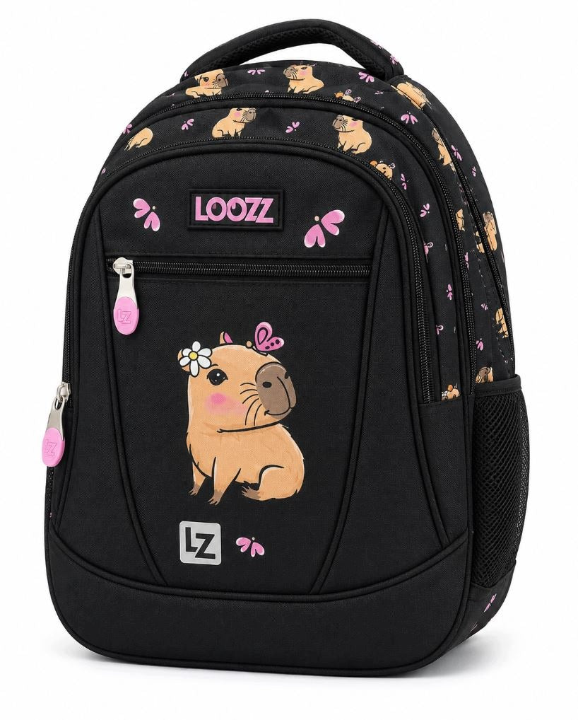 SCHOOL BACKPACK CAPYBARA MULTI-CHAMBER HEALTHY COMFORTABLE PREMIUM LOOZZ