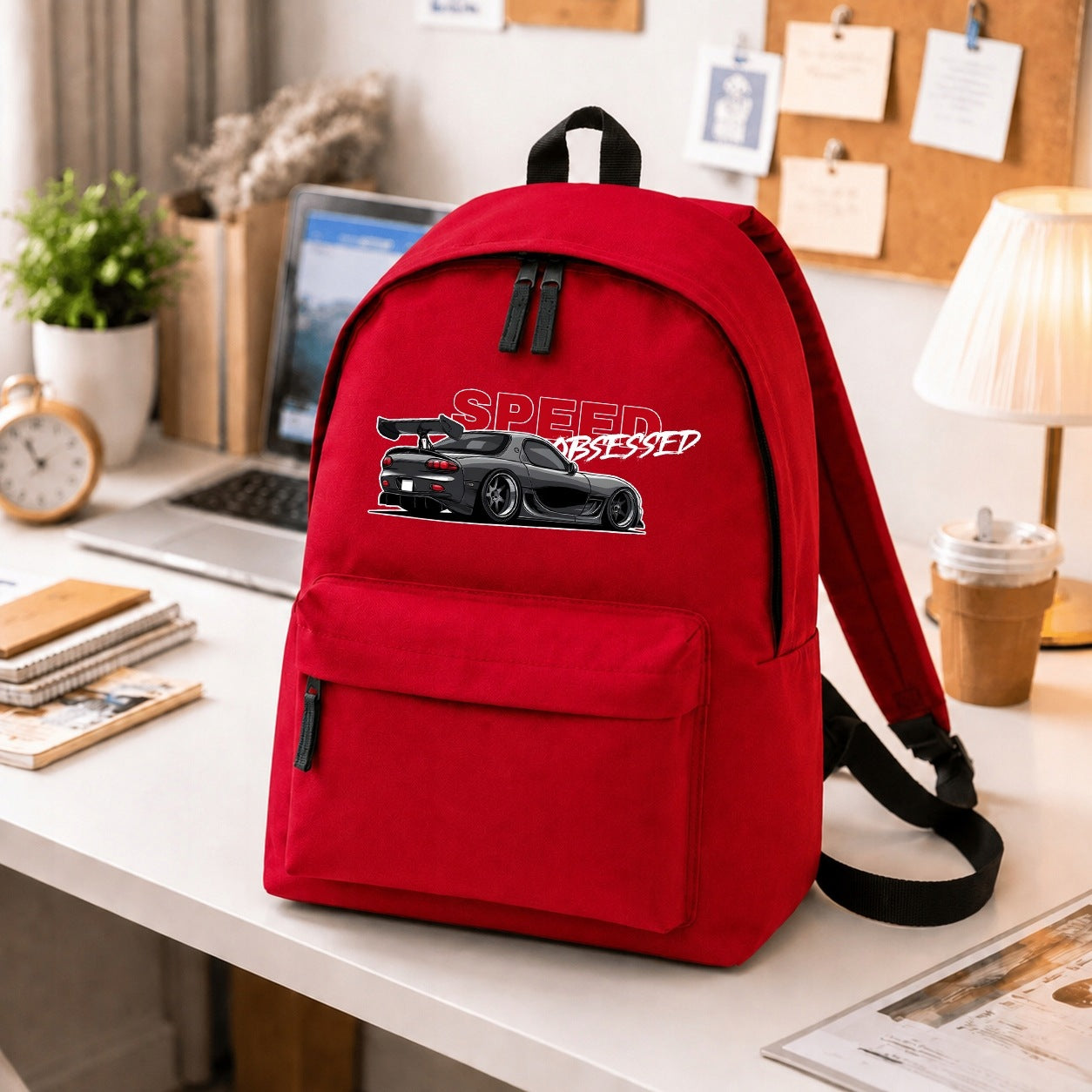 SCHOOL BACKPACK CAR SPEED TUNING RED ROOMY YOUTH FASHIONABLE Manufacturer code PLECAK CZERWONY SPEED AUTA TUNING DLA DZIECI