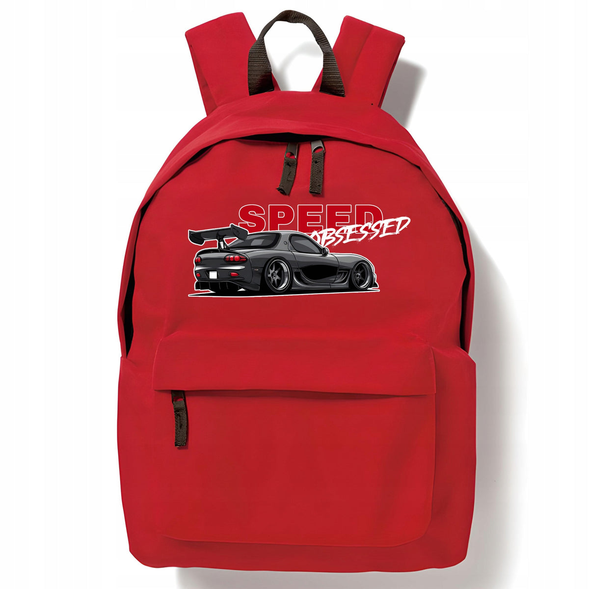 SCHOOL BACKPACK CAR SPEED TUNING RED ROOMY YOUTH FASHIONABLE