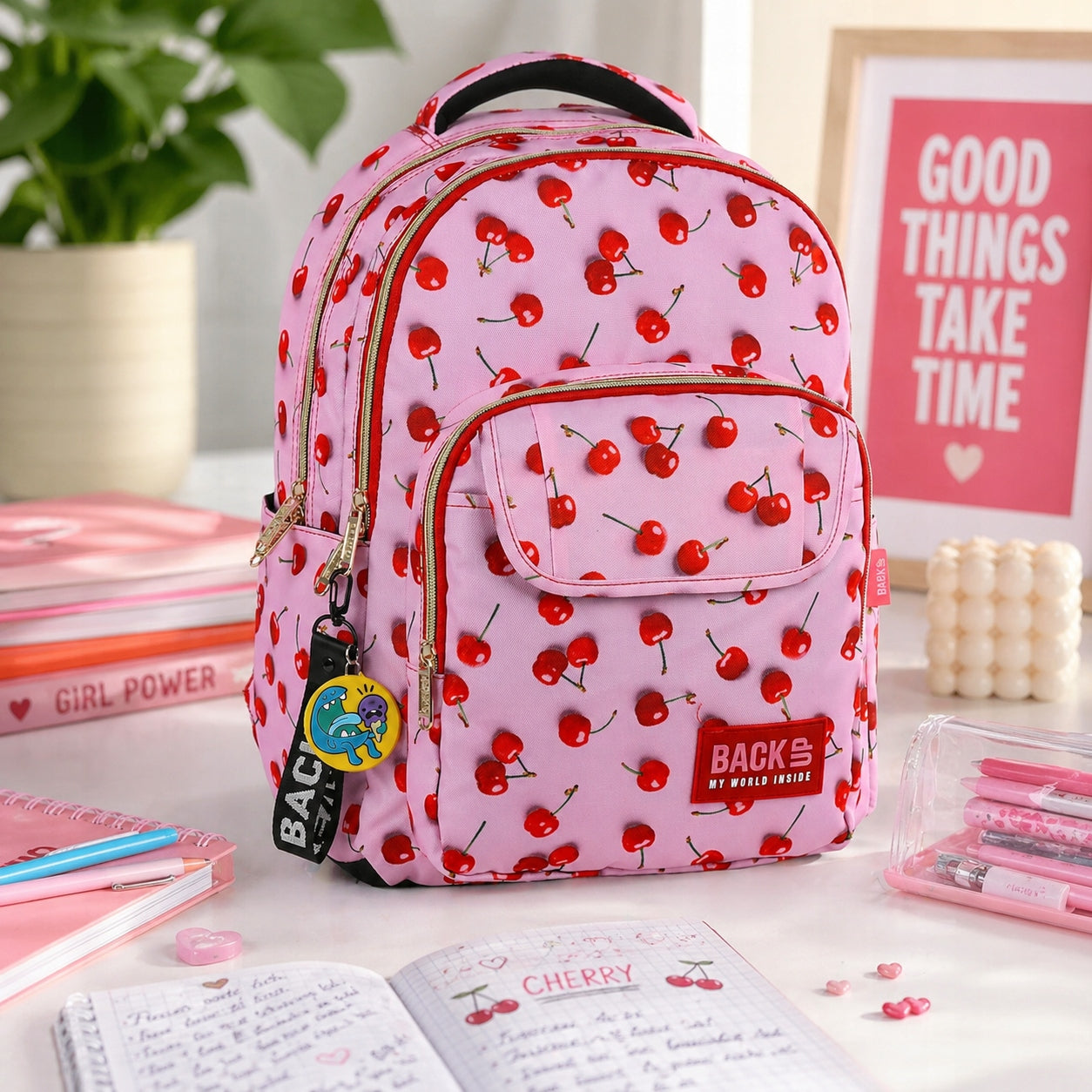 SCHOOL BACKPACK CHERRY CHERRIES BACKPACK FOR GIRL CHERRY CHERRIES Packaging status original