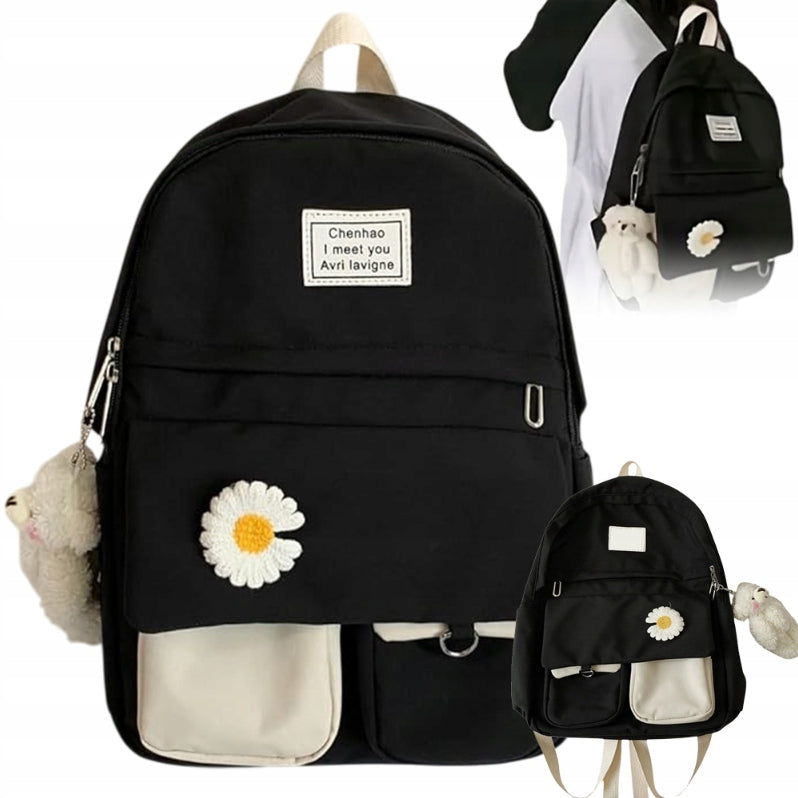SCHOOL BACKPACK COLORS A4 FASHIONABLE YOUTH SATCHEL ROOMY FOR A TEENAGER Packaging status original