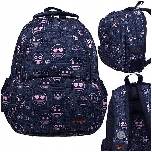 SCHOOL BACKPACK EMOJI PINK EMOJIS EMOTICONS BP-07 THERMAL POCKET MAYEWSKI