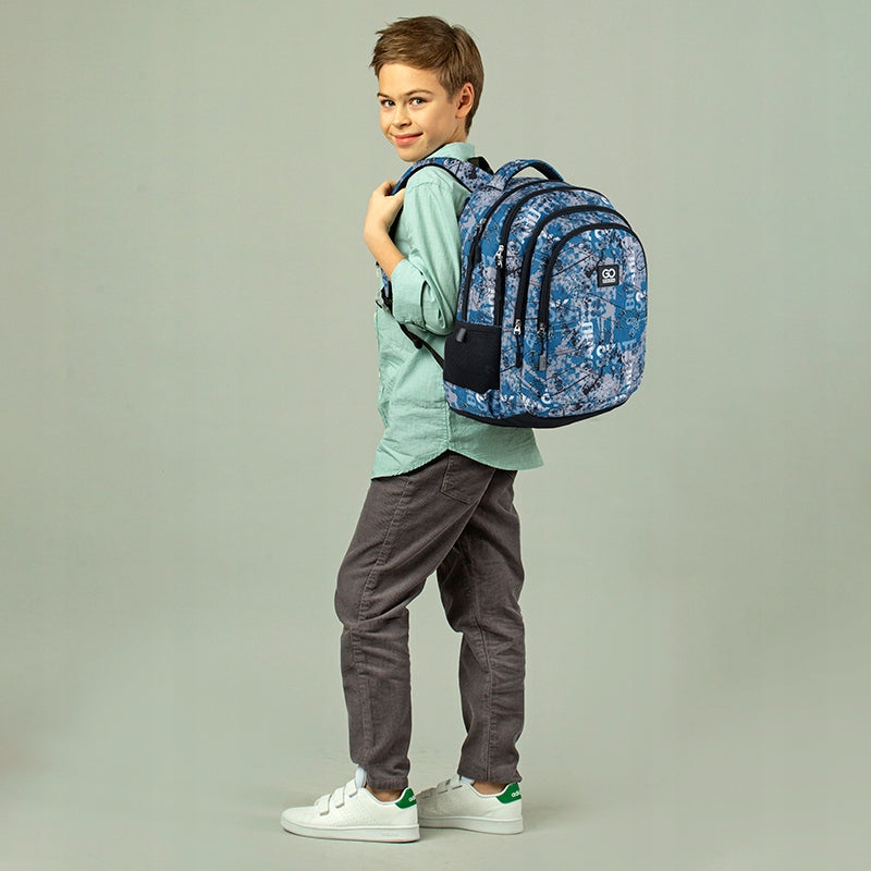 SCHOOL BACKPACK FOR BOY BLUE PATTERNS GoPack EAN (GTIN) 4063276118998