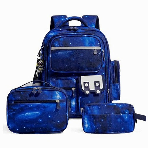 SCHOOL BACKPACK FOR BOY ERGONOMIC 3 PARTS SET LUNCH BAG