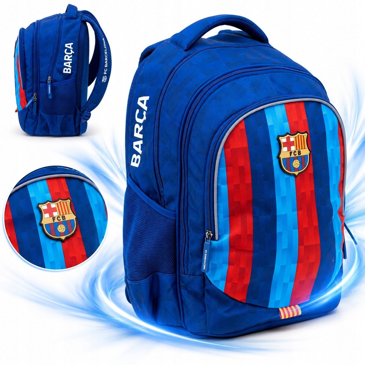 SCHOOL BACKPACK FOR BOY FC BARCELONA MULTI-CHAMBER SCHOOL SATCHEL A4
