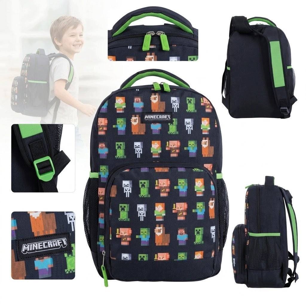 SCHOOL BACKPACK FOR BOY PRESCHOOL MINECRAFT SATCHEL ROOMY
