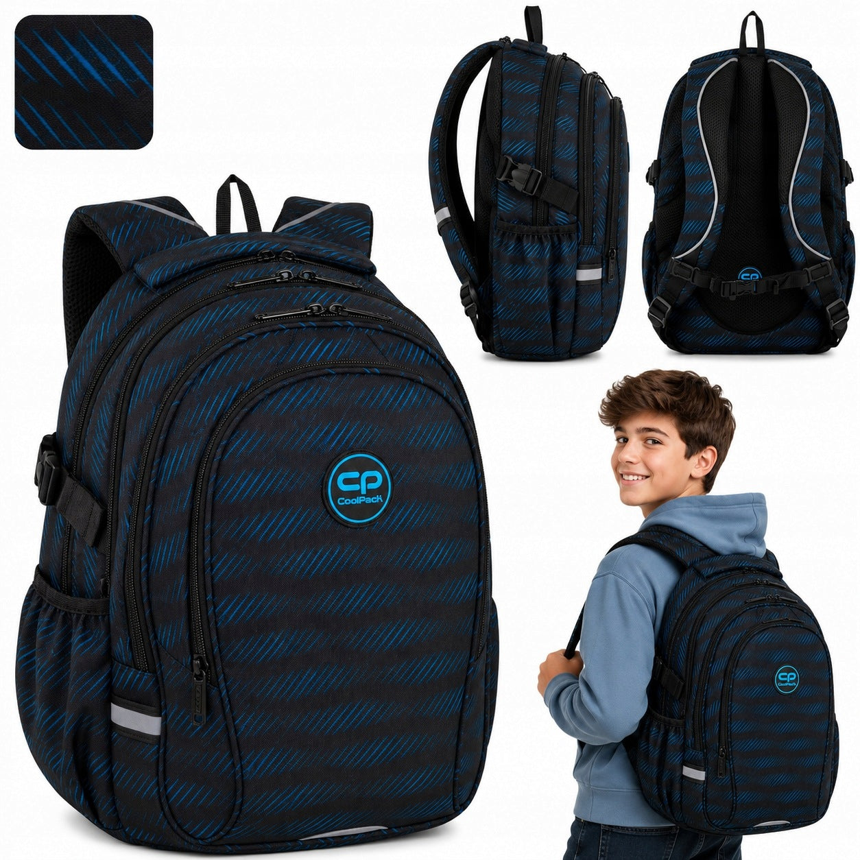 SCHOOL BACKPACK FOR BOYS BLUE CLASS 1-3 SATCHEL 29L | COOLPACK