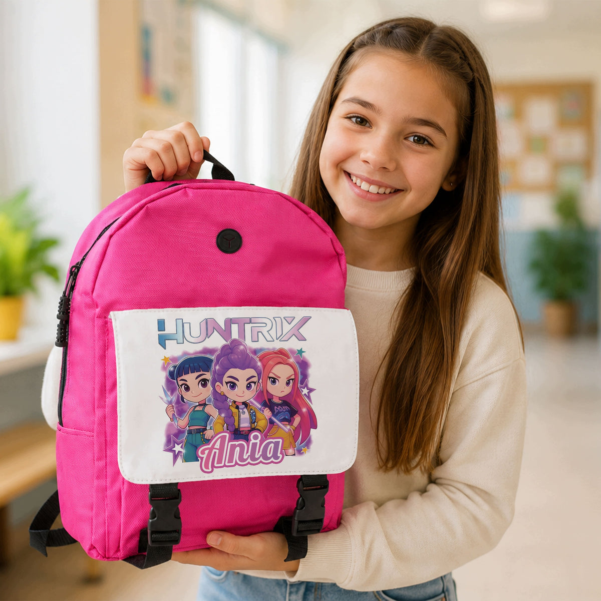 SCHOOL BACKPACK FOR CHILD TO SCHOOL HUNTRIX DEMON HUNTERS KPOP GIFT Manufacturer code ROZPOCZĘCIE ROKU SZKOŁA DZIEŃ DZIECKA