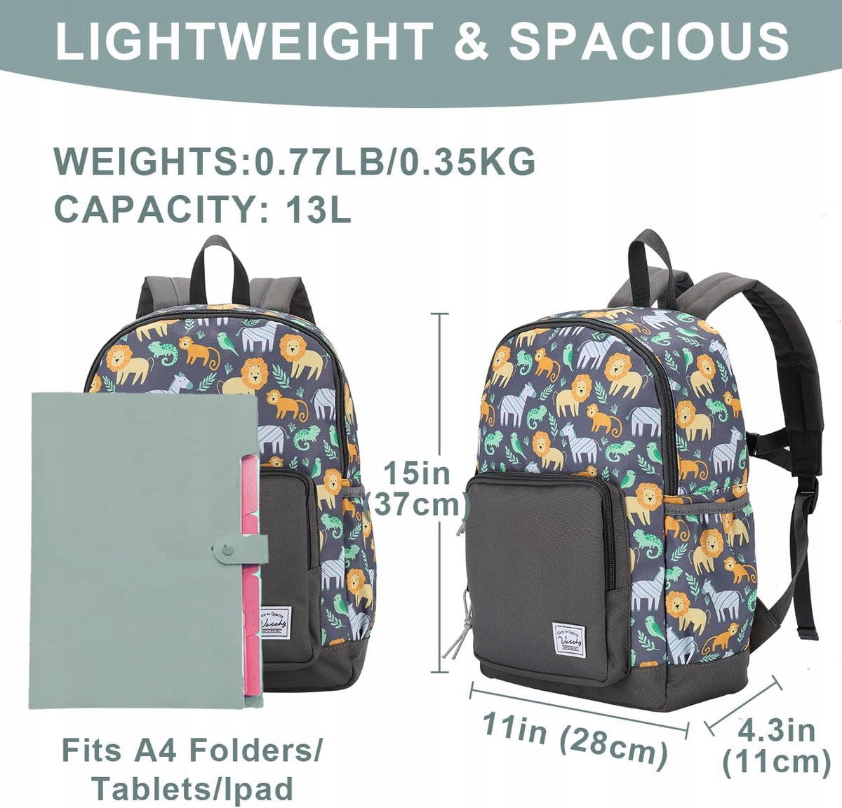 SCHOOL BACKPACK FOR CHILDREN ANIMAL MOTIF LION 11,5L 4-6 YEARS DURABLE FASHIONABLE Brand no brand