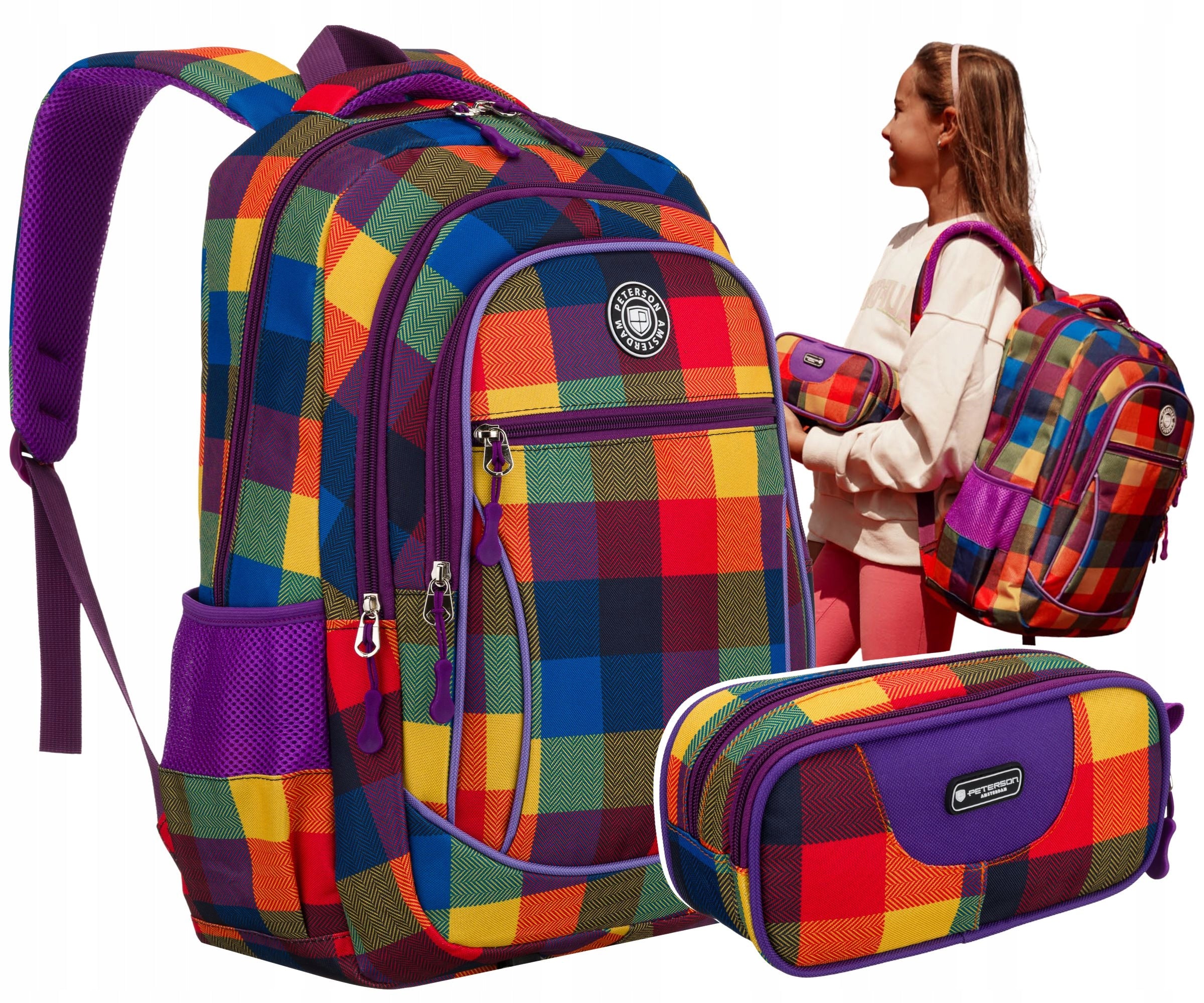 SCHOOL BACKPACK FOR CHILDREN SATCHEL PENCIL CASE SET PETERSON FOR SCHOOL