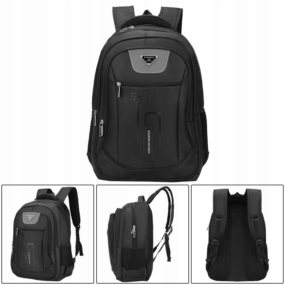 SCHOOL BACKPACK FOR CITY TOURIST LAPTOP ROOMY BLACK 30L Packaging status original