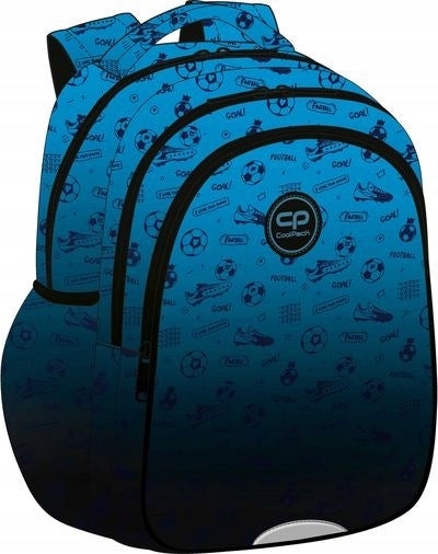 SCHOOL BACKPACK FOR CLASS 1 2 3 OMBRE BLUE JERRY FOOTBALL Packaging status original