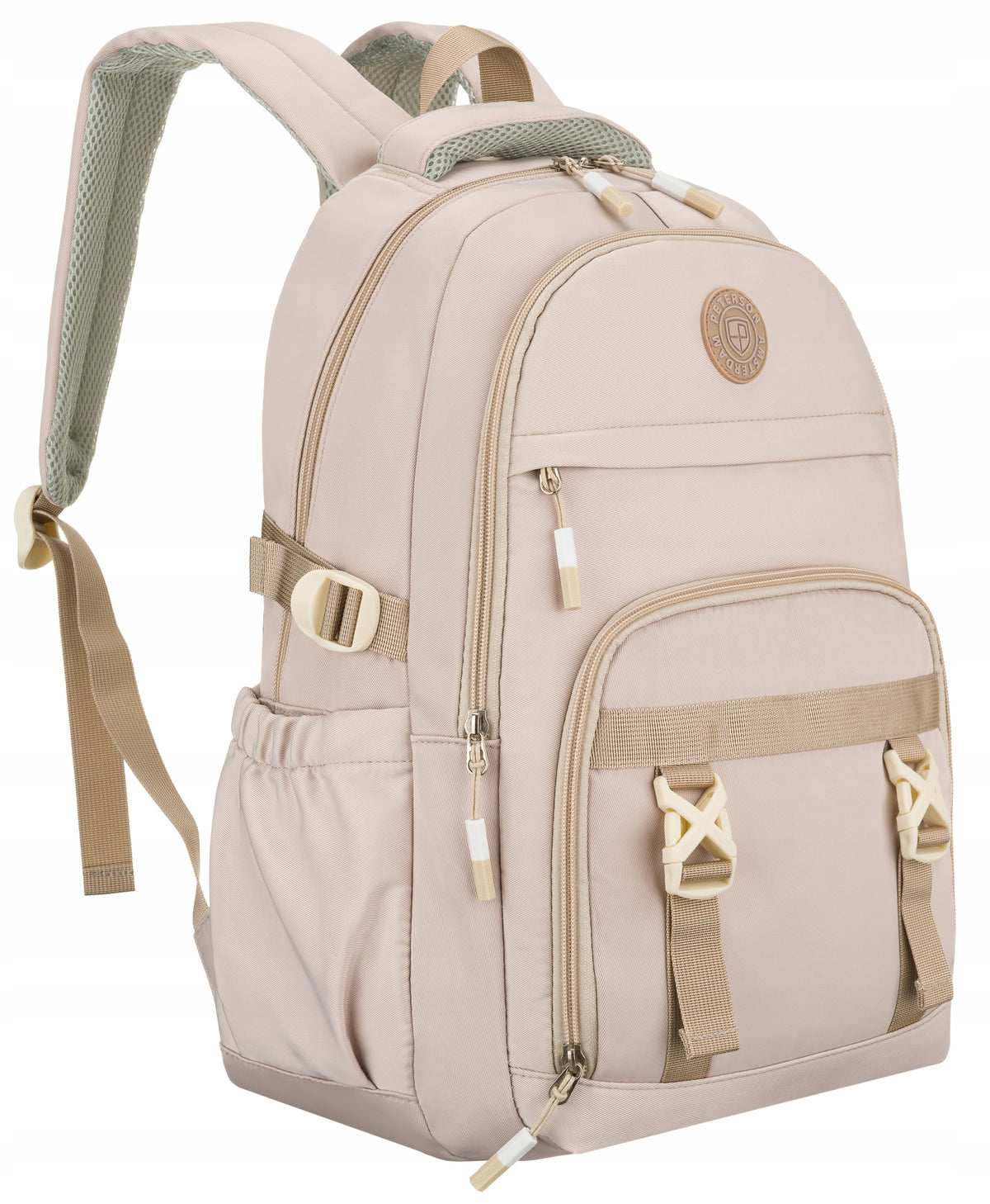 SCHOOL BACKPACK FOR GIRLS BEIGE MULTI-CHAMBER YOUTH TEENAGER Packaging status original