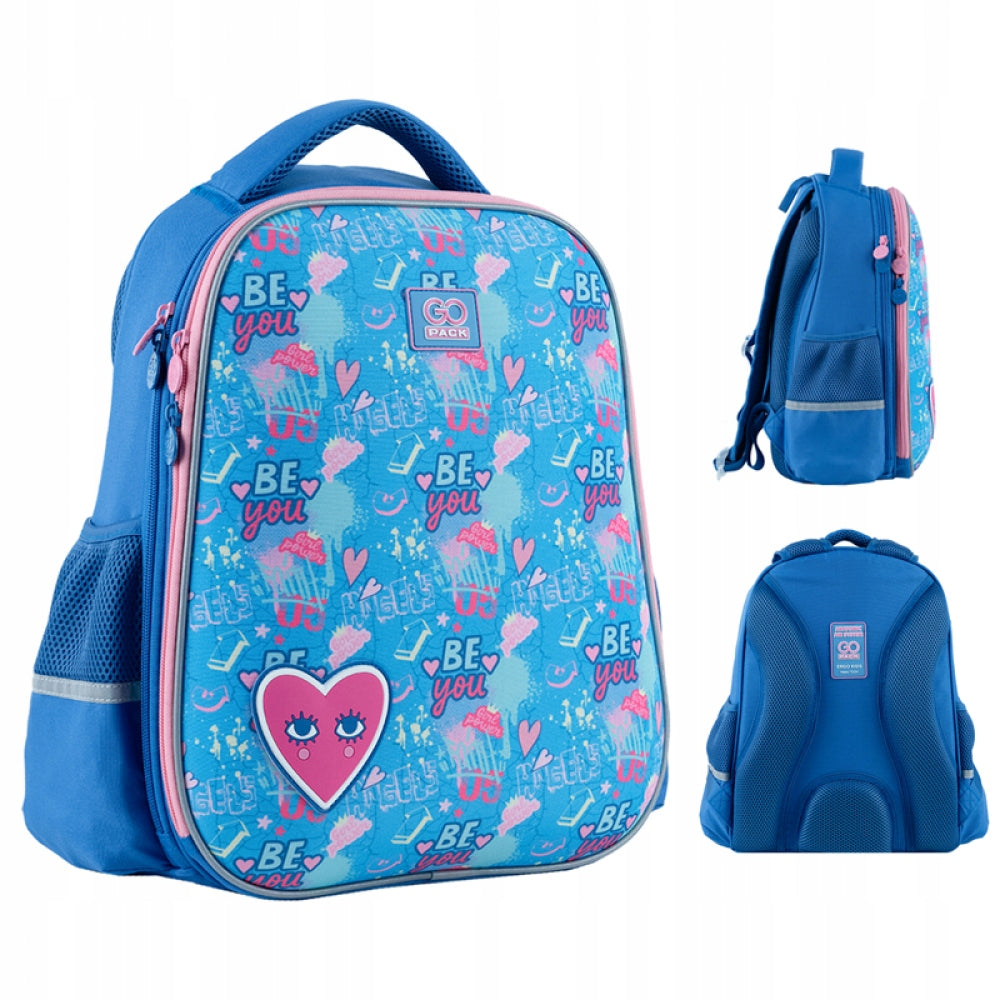 SCHOOL BACKPACK FOR GIRLS BLUE PATTERNS GoPack
